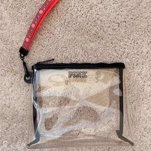 Large Clear PINK Bag with Wristlet